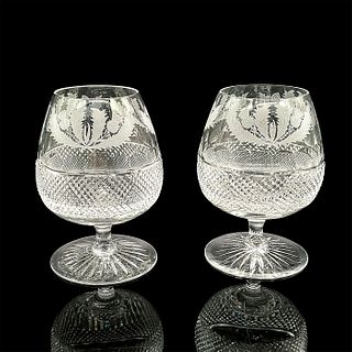 Pair of Edinburgh Crystal Brandy Glasses, Thistle Pattern