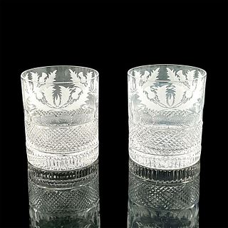 Pair of Edinburgh Double Old Fashioned Glasses, Thistle