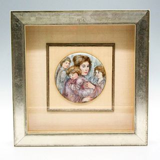 Kaiser Porcelain Framed Plaque, Joanna and Children