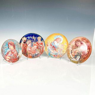 4pc Edna Hibel Porcelain Decorative Plates