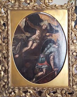 Italian old master painting  baroque resurrection.