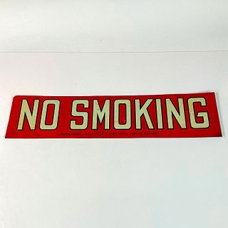 Vintage No Smoking Metal Display Sign