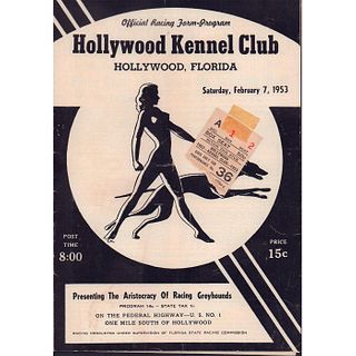 Vintage Official Racing Form Program, Hollywood Kennel Club