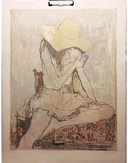 French Armenian Jean Jansem (1920-2013) Lithograph On Paper Depicting A Woman, Signed And Numbered
