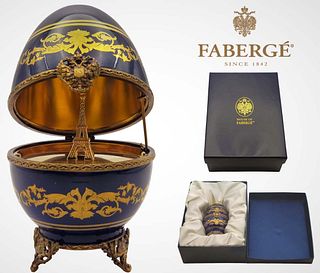 Limited Faberge Limoges France Egg (No. 399) 1991 Paris Las Vegas Grand Opening