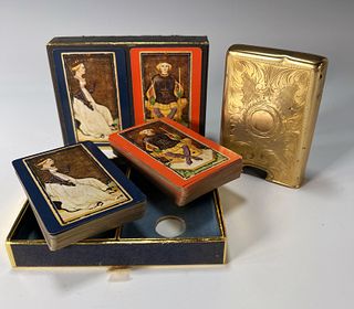 VINTAGE PLAYING CARDS & CARD SLEEVE CASE