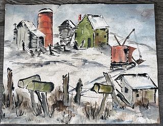BRUCE MITCHELL SIGNED WATERCOLOR PAINTING 