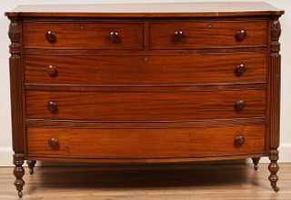 Sheraton Bow Front Chest of Drawers