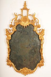 Chinese Chippendale Style Gilt Wood Mirror
