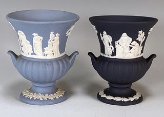 TWO SMALL WEDGWOOD URNS