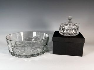 LARGE GLASS BOWL AND CANDY DISH