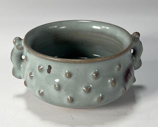 CHINESE JUN STYLE CENSER WITH HANDLES 