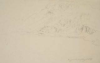 T. WEBER (1813-1875), Charming alpine landscape study,  1837, Pencil