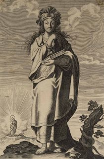 G. ROUSSELET (*1610), Persian Sibyl, Persische Sibylle, around 1635, Copper engraving