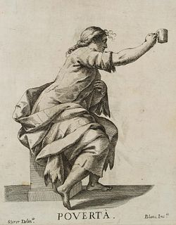 G. SOLE (*1649) after STORER (*1611), Allegory of hunger and poverty,  1645, Copper engraving