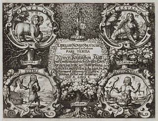 D. MEISNER (1585-1625), Front page, Libellus Novus Politicus,  1626, Copper engraving