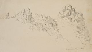 T. WEBER (1813-1875), At the white lake,Austria,  1837, Pencil