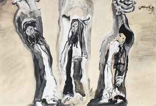 Emmanuel Mane-Katz - Untitled (Three Rabbis)