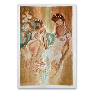 Batia Magal, "Sister" Hand Signed Limited Edition Serigraph on Paper with Letter of Authenticity.