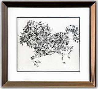 Guillaume Azoulay- Original Drawing on Paper "Ã‰tude GHFF (maquette for the etching)"