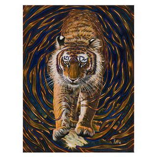 Vera V. Goncharenko, "Wild Tiger" Hand Signed Limited Edition Giclee on Canvas with Letter of Authenticity.
