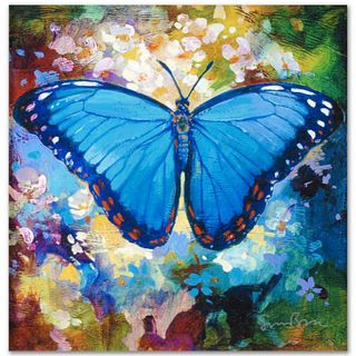 Blue Morpho Limited Edition Giclee on Canvas by Simon Bull, Numbered and Signed. This piece comes Gallery Wrapped.
