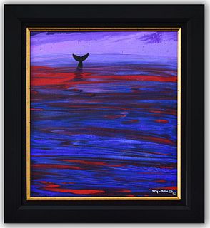 Wyland- Original Painting on Canvas "Whale Tail In The Deep"