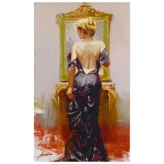 Pino (1939-2010), "Evening Elegance" Limited Edition Artist-Embellished Giclee on Canvas. Numbered and Hand Signed with Certificate of Authenticity.