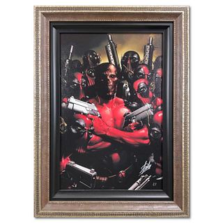 Marvel Comics, "Deadpool #2" Framed Limited Edition on Canvas from an AP Edition by Clayton Crain, Hand Signed by Stan Lee (1922-2018) with COA.