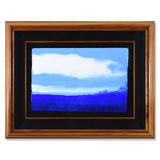 Wyland, "Clouds Of The Pacific" Framed Original Watercolor Painting Hand Signed with Letter of Authenticity.