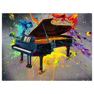 Jim Warren, "Very Grand Piano" Hand Signed, Artist Embellished AP Limited Edition Giclee on Canvas with COA