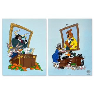 Looney Tunes, "More Bull than the Market can Bear" Limited Edition Sericel Diptych from Warner Bros. with Letter of Authenticity.
