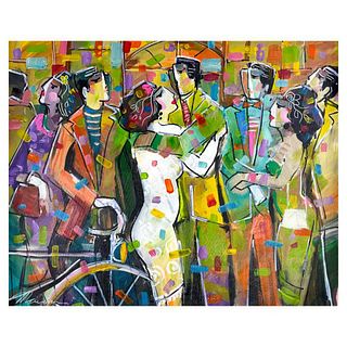 Isaac Maimon, Original Acrylic Painting on Canvas, Hand Signed with Letter of Authenticity.
