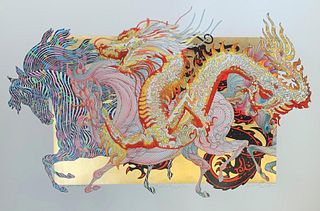Guillaume Azoulay- Hand signed and numbered serigraph "Dragon Dore"