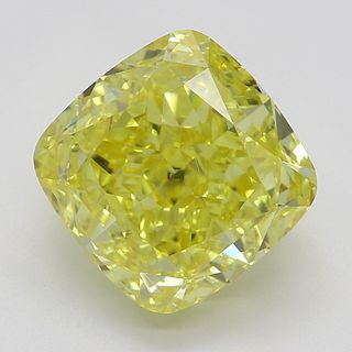 3.01 ct, Natural Fancy Vivid Yellow Even Color, VVS1, Cushion cut Diamond (GIA Graded), Appraised Value: $346,400 