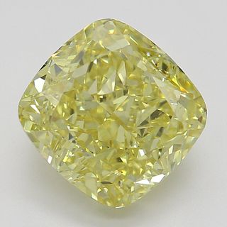 2.20 ct, Natural Fancy Intense Yellow Even Color, SI1, Cushion cut Diamond (GIA Graded), Appraised Value: $79,200 