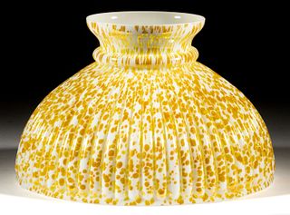 GOLD METALLIC FLAKE BRISTOL GLASS STUDENT LAMP SHADE