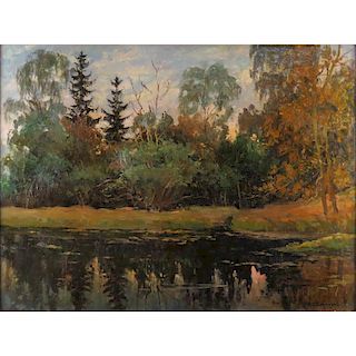 Stanislav Yulianovich Zhukovsky, Polish  (1872/75 -1944) Oil on canvas