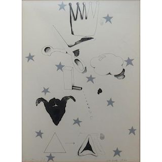 Jim Dine, American (1935) Lithograph in black and White