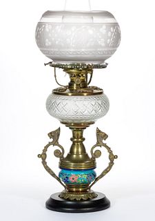 STYLIZED VICTORIAN CREATION KEROSENE COMPOSITE STAND LAMP