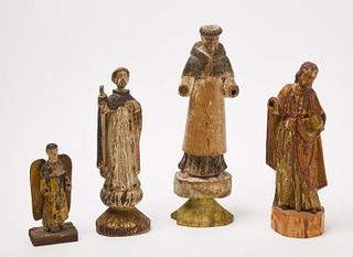 Four Carved Santos Figures