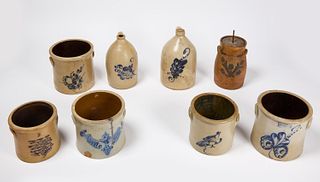 Eight Stoneware Containers
