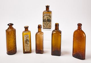 Six Early Glass Bottles