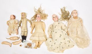 Group of Five Dolls