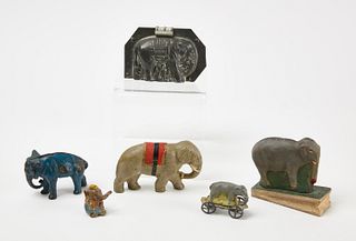 Group of Elephant Collectibles