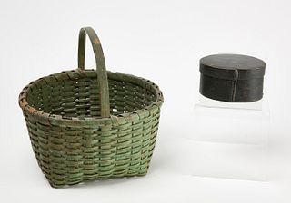 Painted Basket and Box
