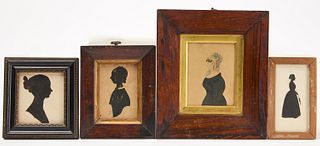 Three Silhouettes of Women and One Other