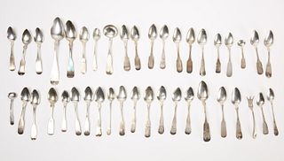 Lot of Early Silver Spoons and One Fork
