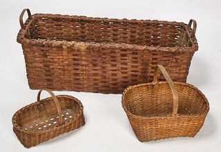 Large Rectangular Basket & Two Smaller Baskets