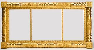 Three Part Mirror with Gold Leaf Frame